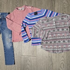 Size 4 Assortment of Girls Tops plus Jeans